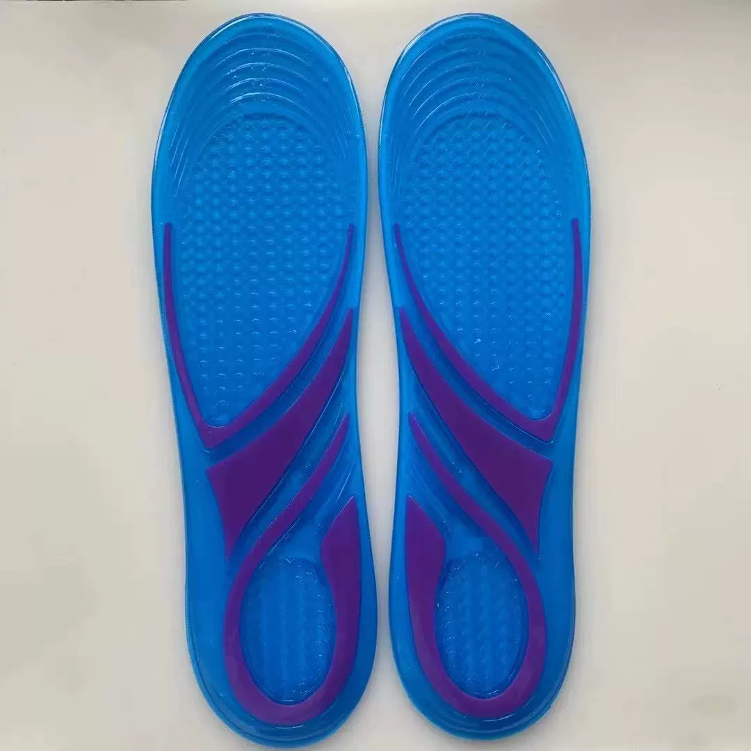 Силиконовая стелька, амортизирующая пот, поглощающая пот, дезодорант, амортизирующая утолщенная баскетбольная спортивная стелька для бега для мужчин и женщин, двухцветная стелька