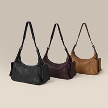 【奚梦瑶同款】裘真植鞣皮逍遥吐司包休闲斜挎单肩大容量通勤包