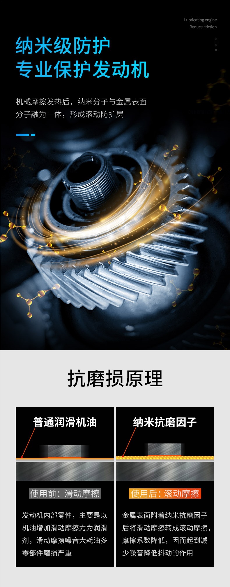 Car Engine Anti-Wear Protective Agent, Oil Burning Noise, Shaking and Blue Smoke Repair Agent, Car Oil Additive