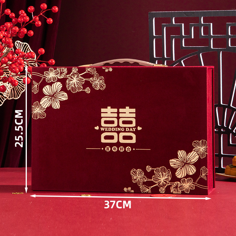 彩礼现金礼盒礼金盒彩礼盒钱盒子聘金高档礼金箱结婚订婚布置装饰|undefined