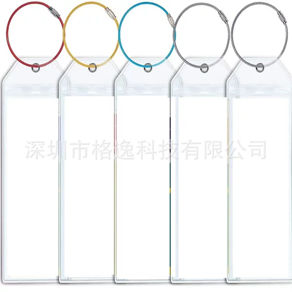 Shenzhen factory 19*6.4 ㎝ PVC soft plastic luggage tag transparent anti-travel license ship card set