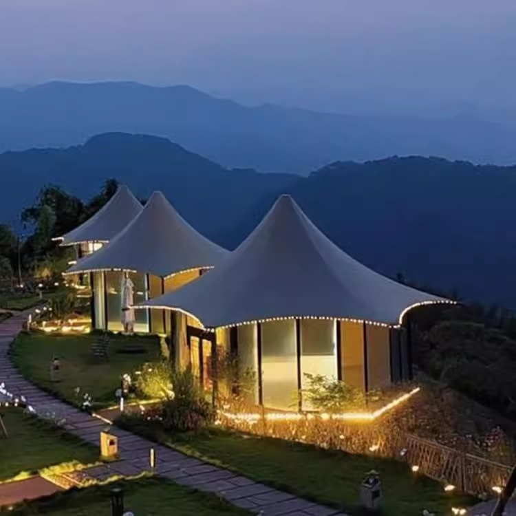 Proyecto de turismo cultural de tiendas de hotel diseño semipermanente gran área escénica turística de vacaciones ciudad de alojamiento residencial de tiendas de campaña paquete general
