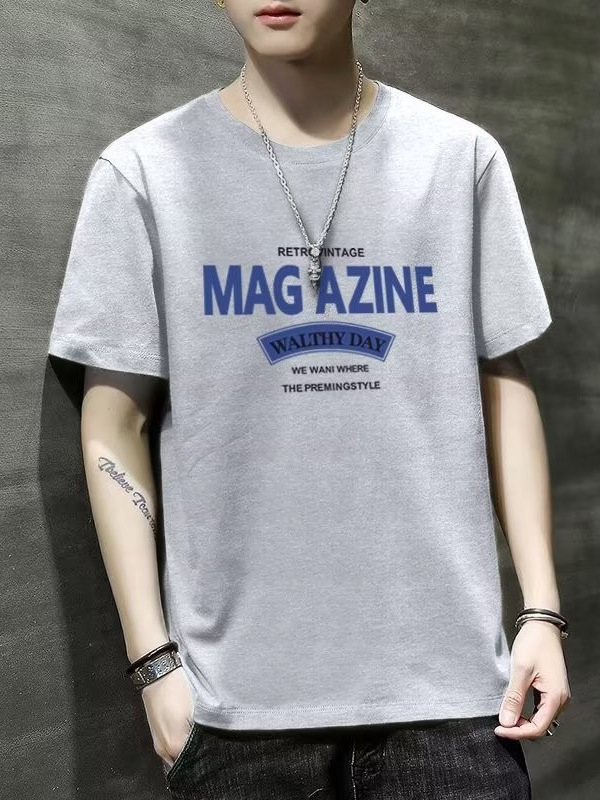 Camiseta 2024 nueva marca de moda masculina de manga corta verano más grasa suelta ropa de media manga ropa de verano con sensación de hielo