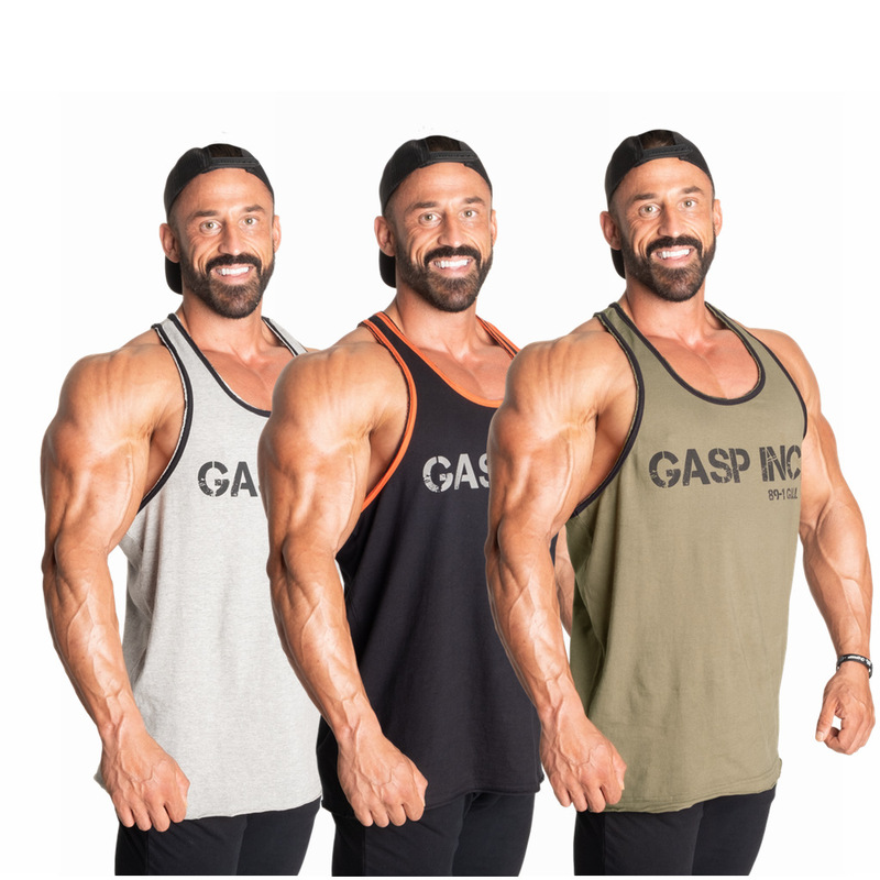 GASP world new summer breathable Fitness bodybuilding old broken strength lifting basketball sling muscle vest