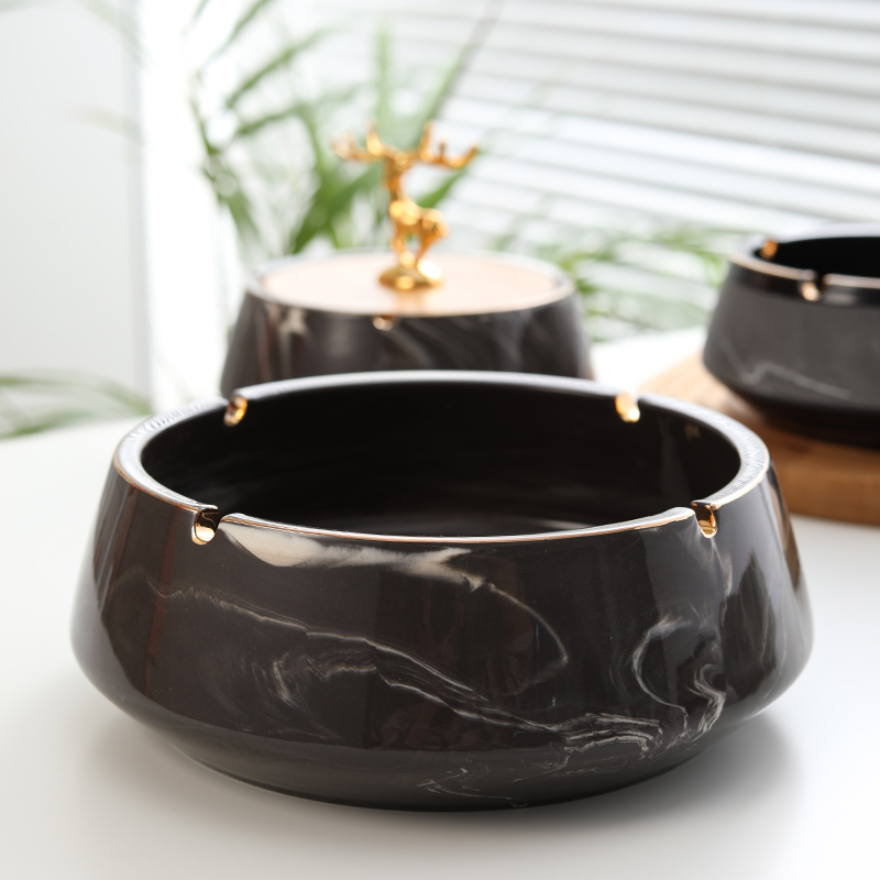 (2개) 크리 에이 티브 라이트 럭셔리 홈 맞춤형 트렌디 오피스 플라이 애쉬 대형 장식 고급 거실 세라믹 재떨이