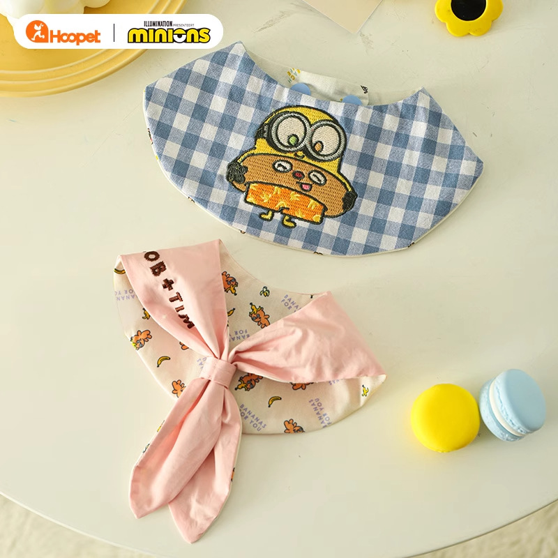 HOOPET Minion co-marcado mascota collar que oso bufandas perros lindas toallas de saliva ropa de gato collar