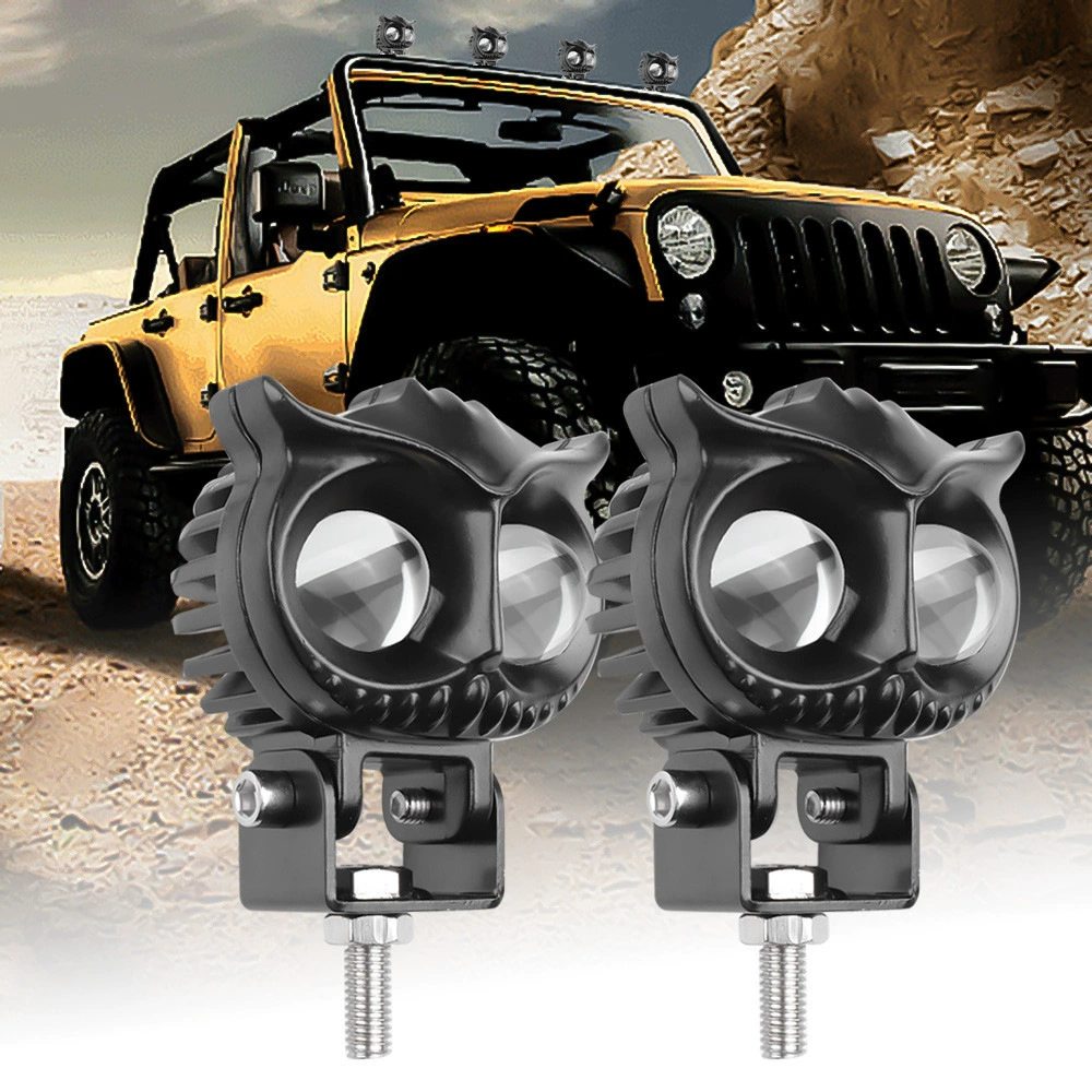 Dropship Owl Exterior Motorcycle Headlight Spotlight Car LED White Yellow Two-Color MK-308 Thick Style