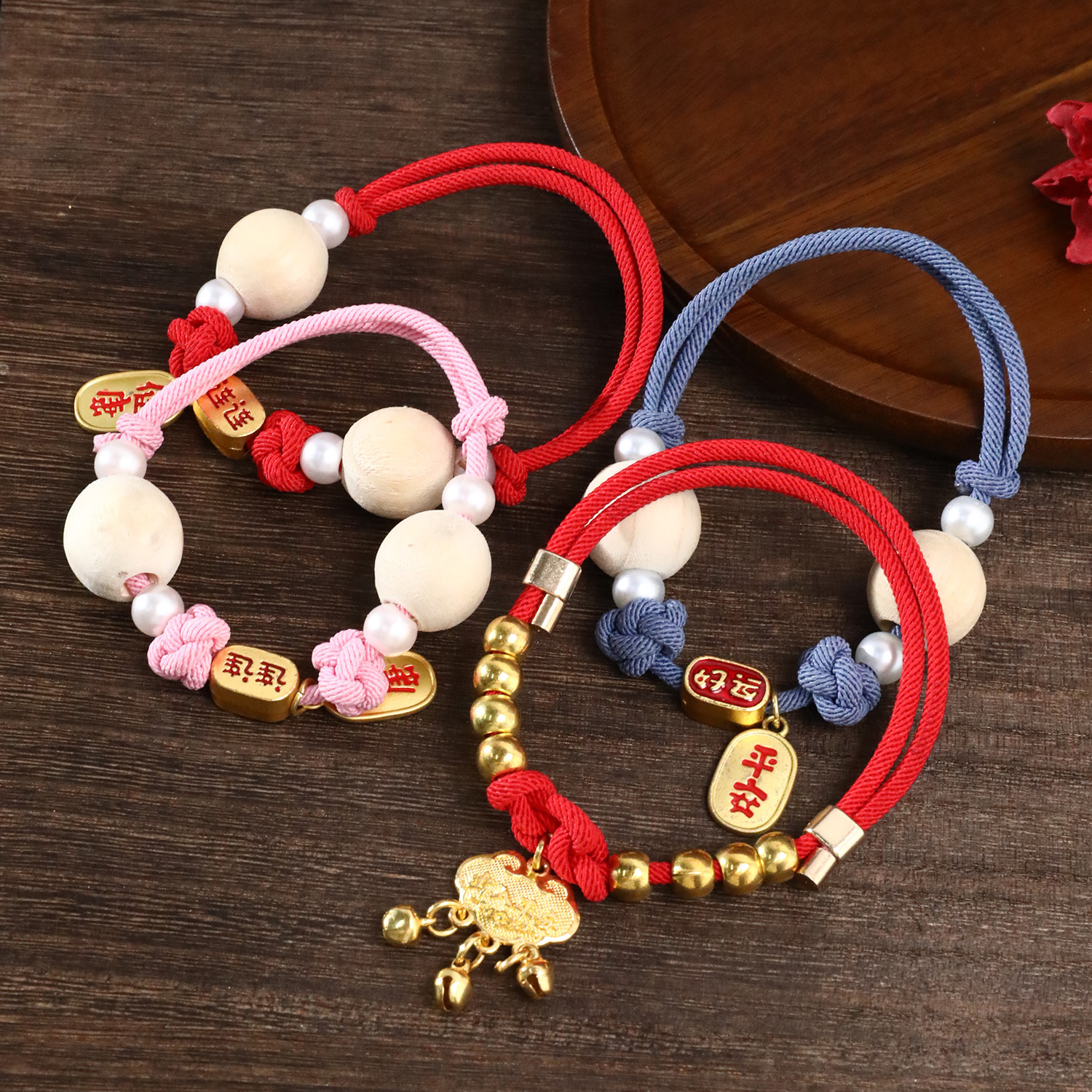 Gato pequeño perro madera de alcanfor ajustable estilo nacional nudo Ruyi collar para mascotas multicolor repelente de insectos suministros para gatos