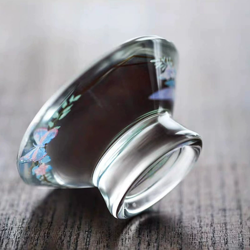 Бабочка хрустальная стеклянная крышка с высокой концевой крышкой