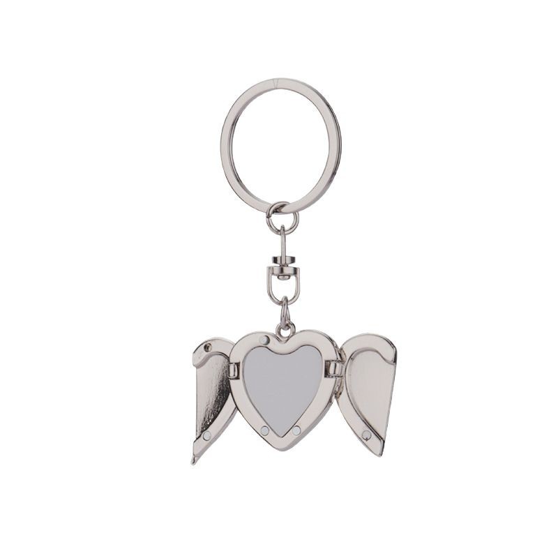 Transfronterizos en blanco transferencia térmica llavero de metal de fútbol béisbol ángel llavero de girasol colgante DIY