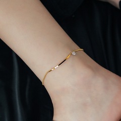 New Trendy Summer Women's 18K Gold Ankle Chain with Smiling Zirconia and Instagram Style, Simple and Non-Fading, Wholesale