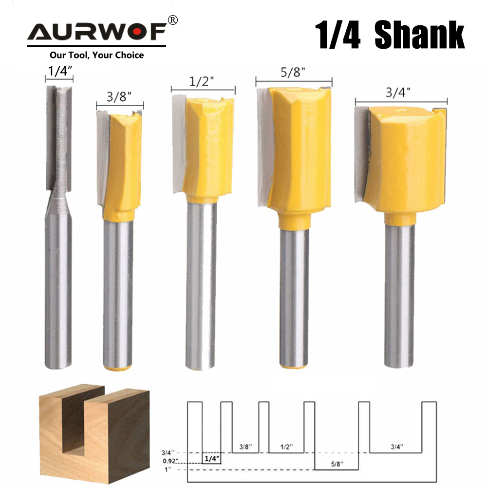 1/4柄5件套直刀修边机刀头开槽加长直刀钨钢合金头