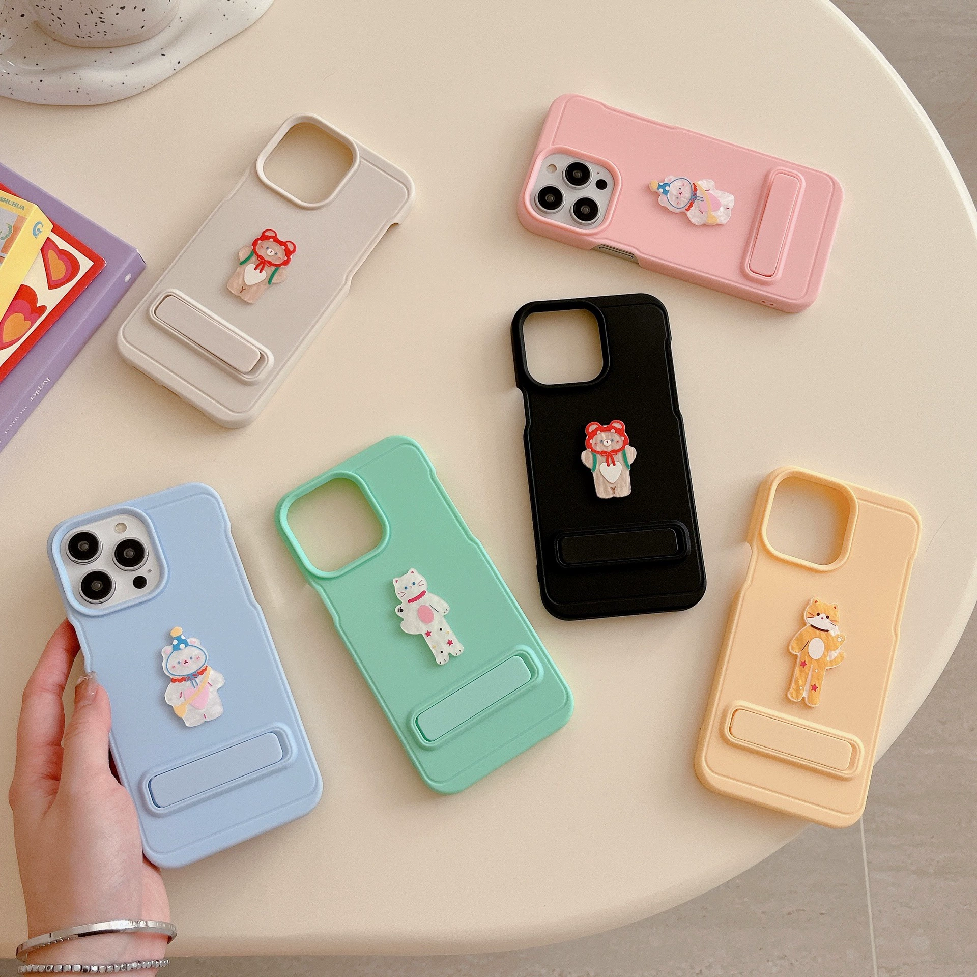 Apple, мультяшная совместимая трубка, iPhone16 Pro, чехол для телефона, iPhone 15, с маленькими медведями, iphone, 13