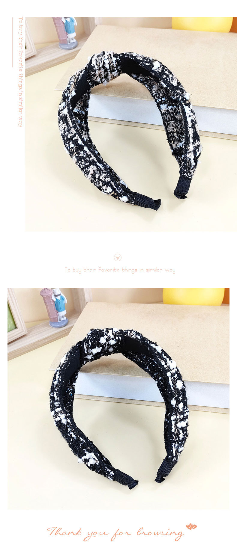 Cotton Velvet Cross-knotted Korean Style Wide-brimmed Headband Wholesale Jewelry Nihaojewelry display picture 3