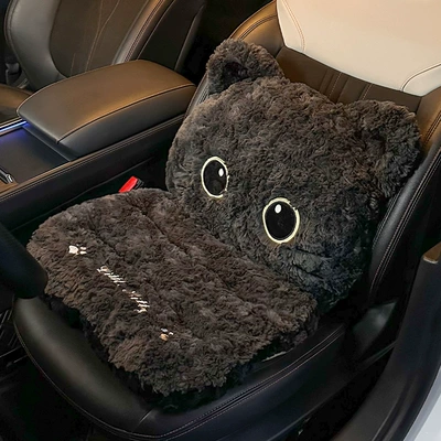 Seat cushion, seat cover Winter Plush Thickeneded Lumbar Support - cat-one-piece-seat-cushion-front-row-gray