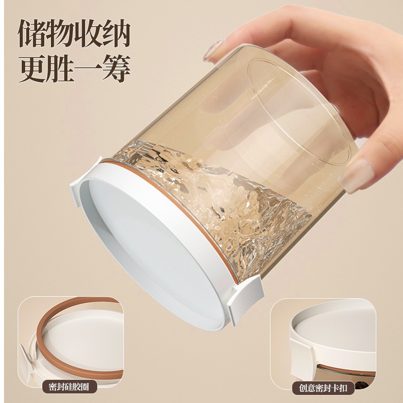 Tanque sellado Tanque de almacenamiento de conservación de alimentos de cocina transparente de grado alimenticio Aperitivos secos domésticos Caja de almacenamiento y almacenamiento de granos integrales