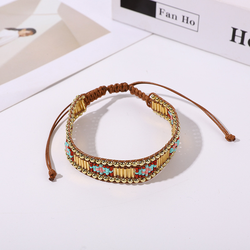 Japanese Rice Bead Ethnic Style Bracelet for Women Creative New Handmade Woven Beaded Bracelet Tube Bead Artistic Retro Bracelet