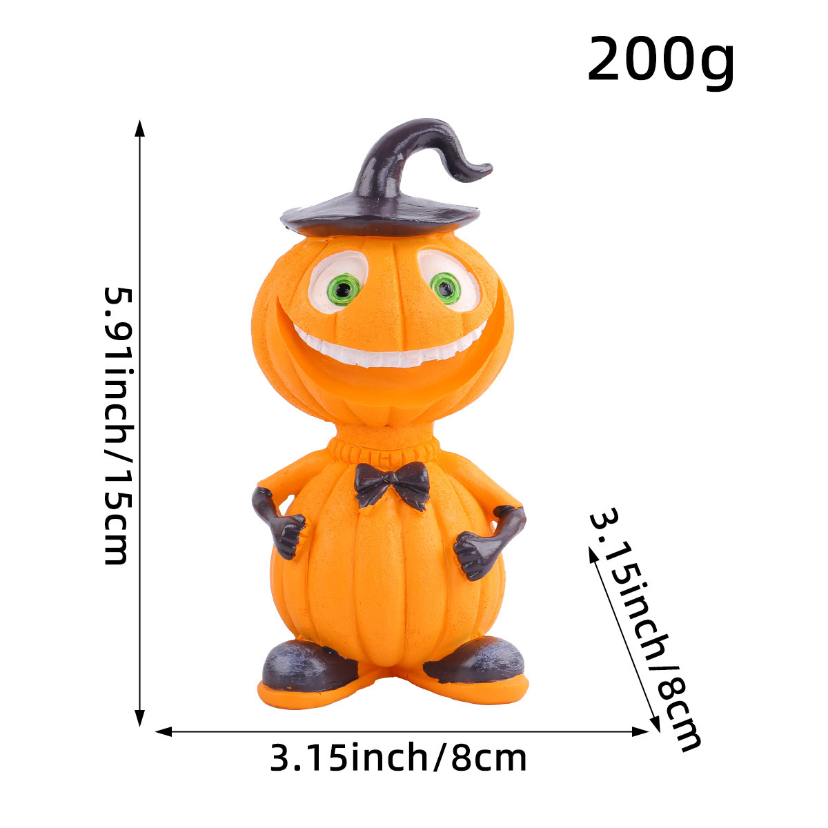 Resina de Halloween calabaza de pie muñeca decoración de patio fiesta atmósfera decoración de muñeca de cabeza de calabaza de resina