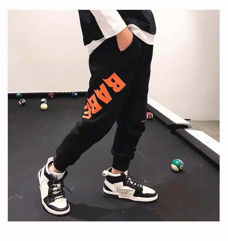 Loose Fit Type Simple Style Letter Polyester Boys Pants