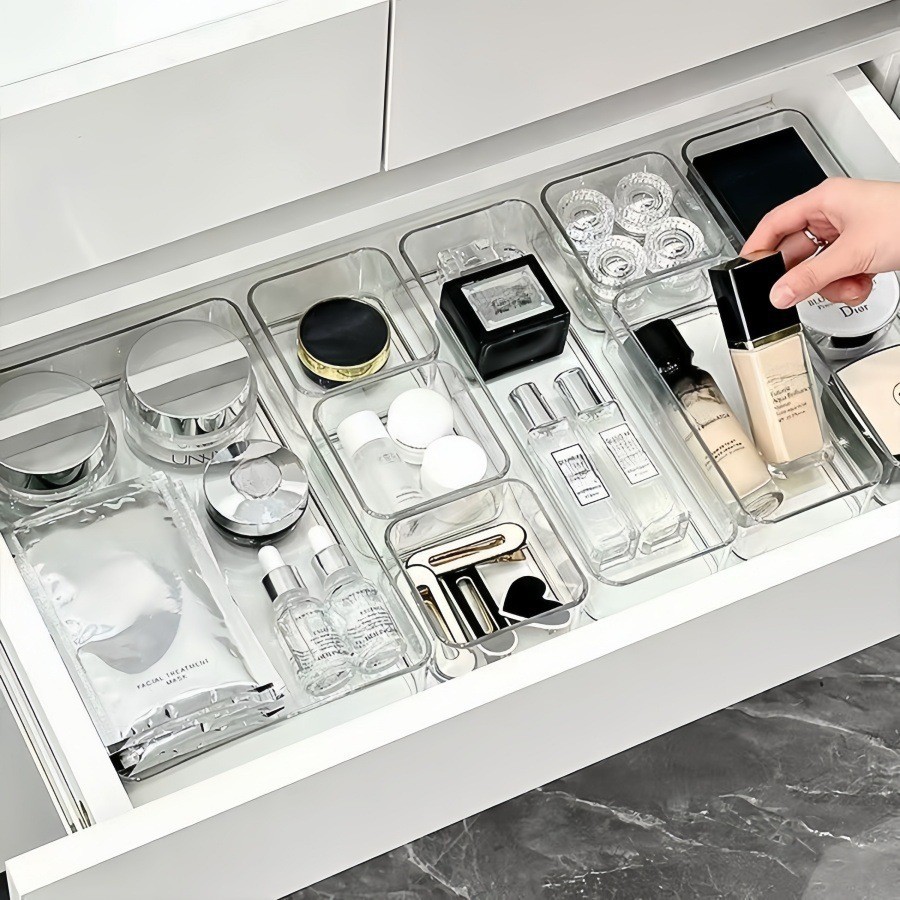 Cosmetics Storage Box Set Drawer Storage Desktop Divider Organizer Office Miscellaneous Items Acrylic Storage Box