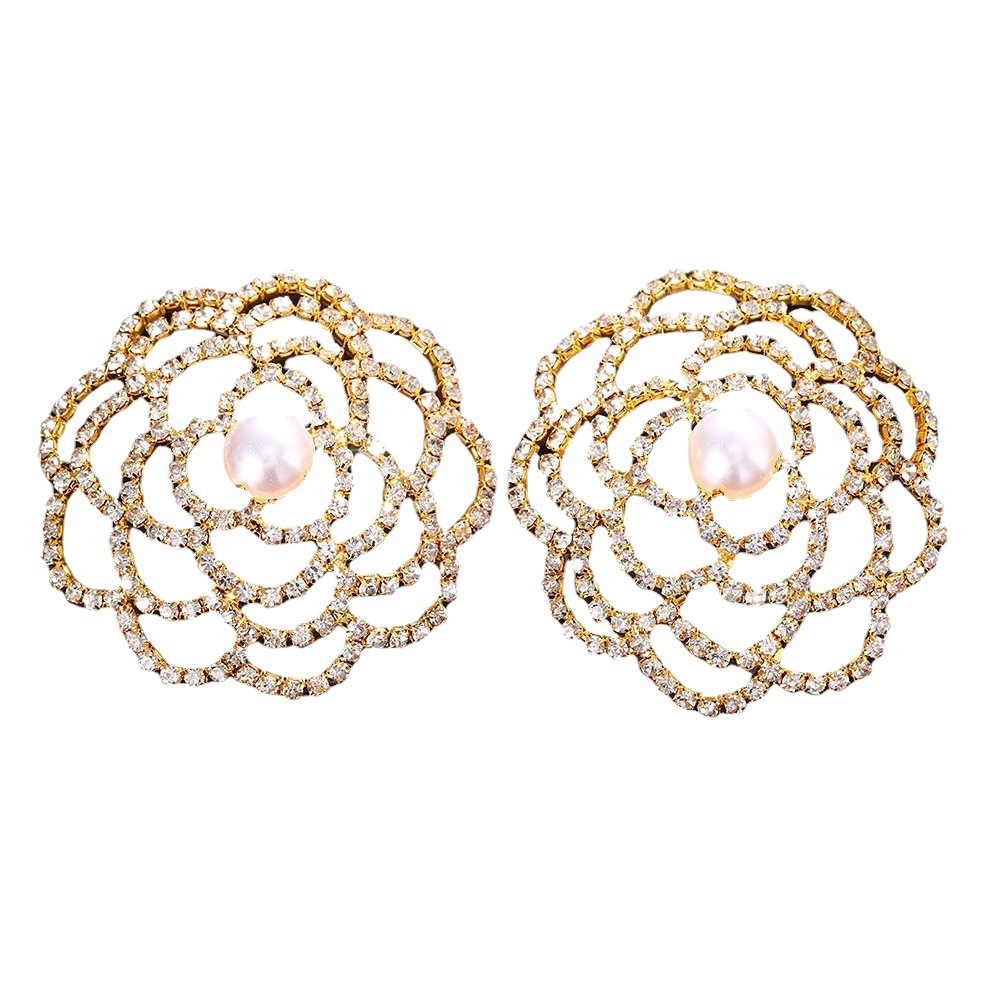 2022 nuevo caliente-venta hueco en forma de flor pegatinas de pecho de las mujeres sexy perla rhinestone pecho Pegatinas 05 image 1