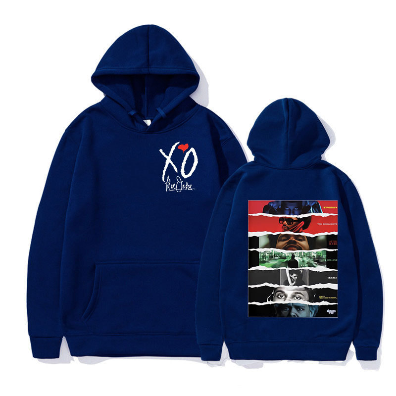Singer Weekend XO Todos los álbumes Portada Cartel Sudadera con capucha Hombre Mujer Camiseta de manga larga Hip Hop Hugh