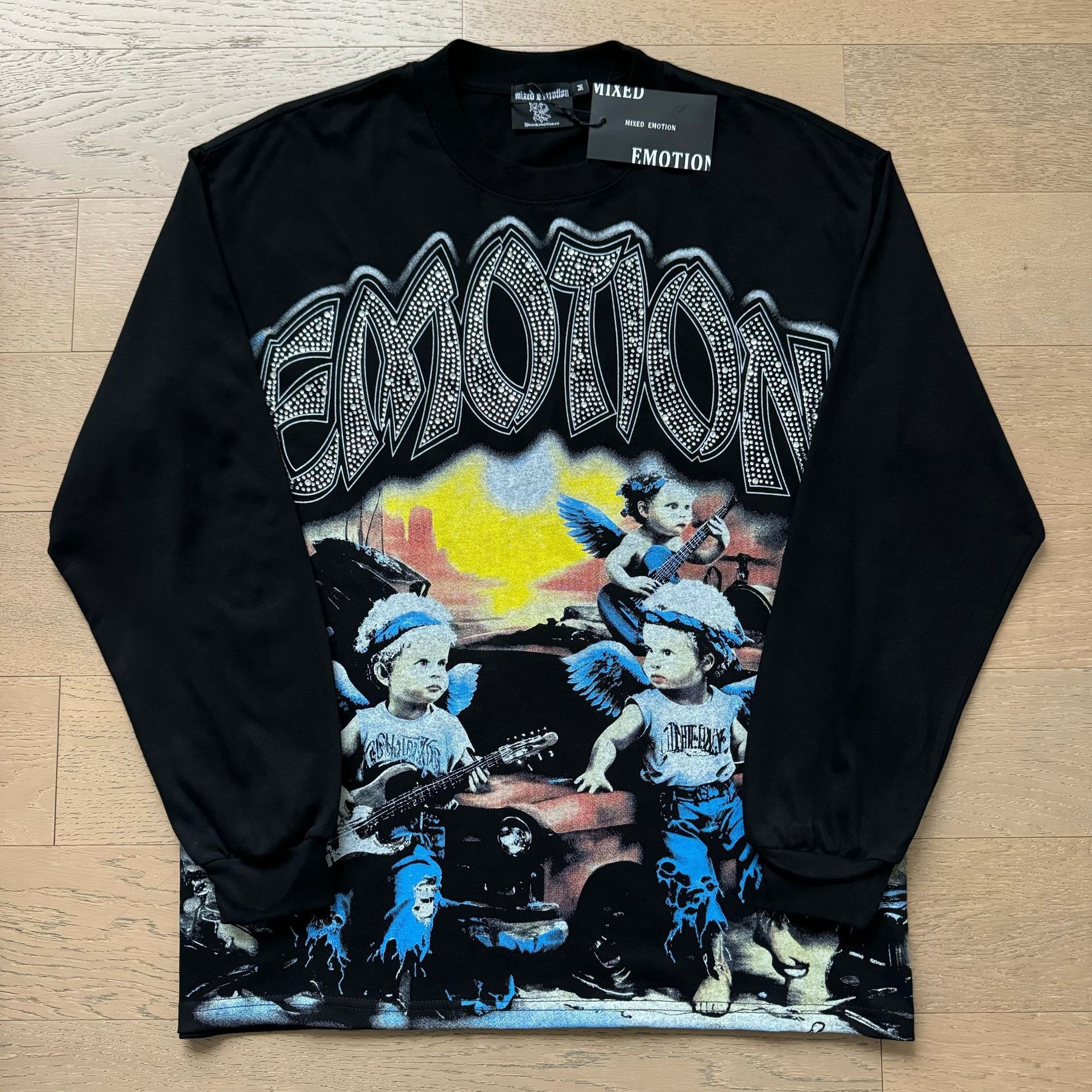 2026 nueva marca de tendencia de comercio exterior transfronterizo MIXEDMOTION camiseta de algodón de manga larga lavado con agua hace viejas calles sueltas