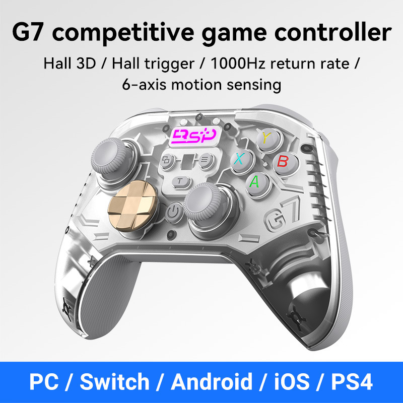 G7 Bluetooth ゲームコントローラー半透明つや消しデュアルホールマイクロボタンバックキースイッチ携帯電話 PS4/PC コントローラー|undefined