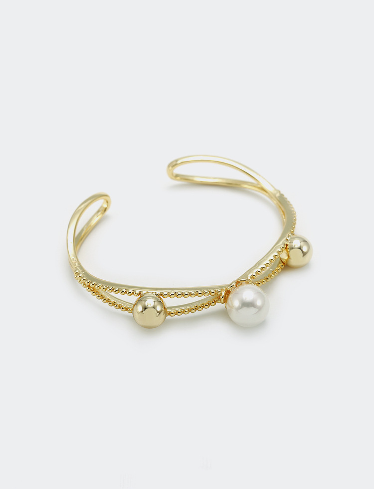 Fashion Pearl Copper Gold-plated Bracelet Wholesale Nihaojewelry display picture 2