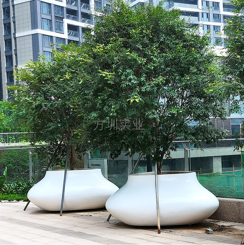 方圳城市户外绿化玻璃钢三角树池种植园林大花坛异形景观花器定制