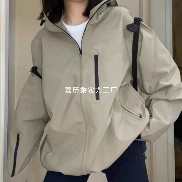 美式新款冲锋衣外套潮牌男女休闲户外防风防水登山百搭潮春季薄款