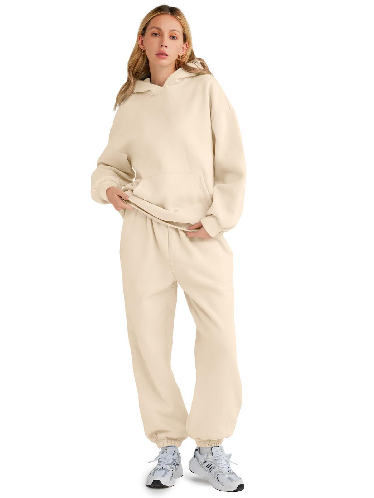 ActiveGo European And American Autumn Winter Women's Two-Piece Hoodie Loose Casual Long Pants Sportswear Set In Stock_desvips.com