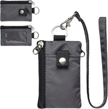 跨境新款多功能卡包钥匙链RFID防盗刷超薄迷你钱包小巧卡套可挂脖