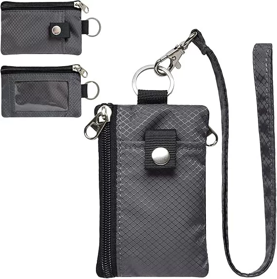 Cross-Border New Multifunctional Card Holder Keychain Rfid Anti-Theft Ultra-Thin Mini Wallet Compact Card Case Can Be Worn Around the Neck