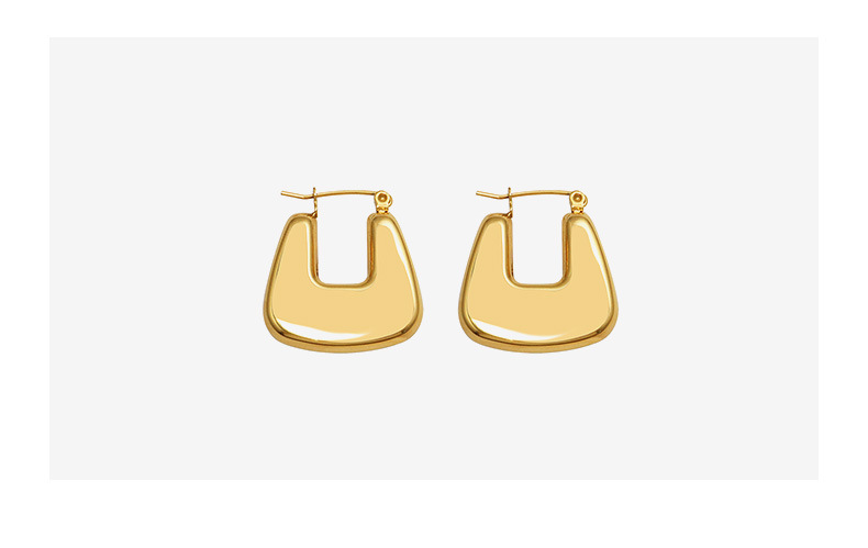 Großhandel Mode Titanstahl Überzogen 18k Gold U-förmige Ohrringe Nihaojewelry display picture 2