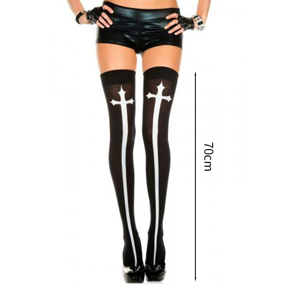 Halloween sexy cosplay monjas juegan disfraz ropa pañuelo calcetines collar crucifix set
