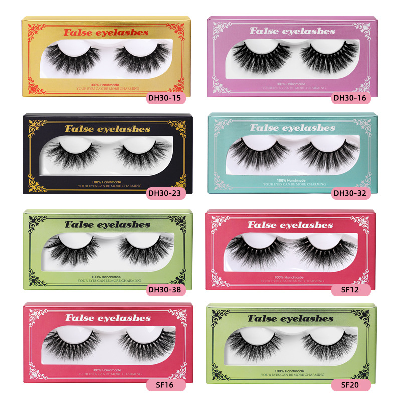 200g Weight False Eyelashes Makeup Tools Types 1 Pair Quantity Natural Long Thick Mink Hair False Eyelashes One-pair Package Wholesale