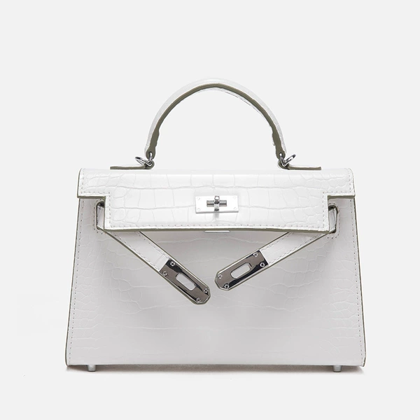 White, crocodile print