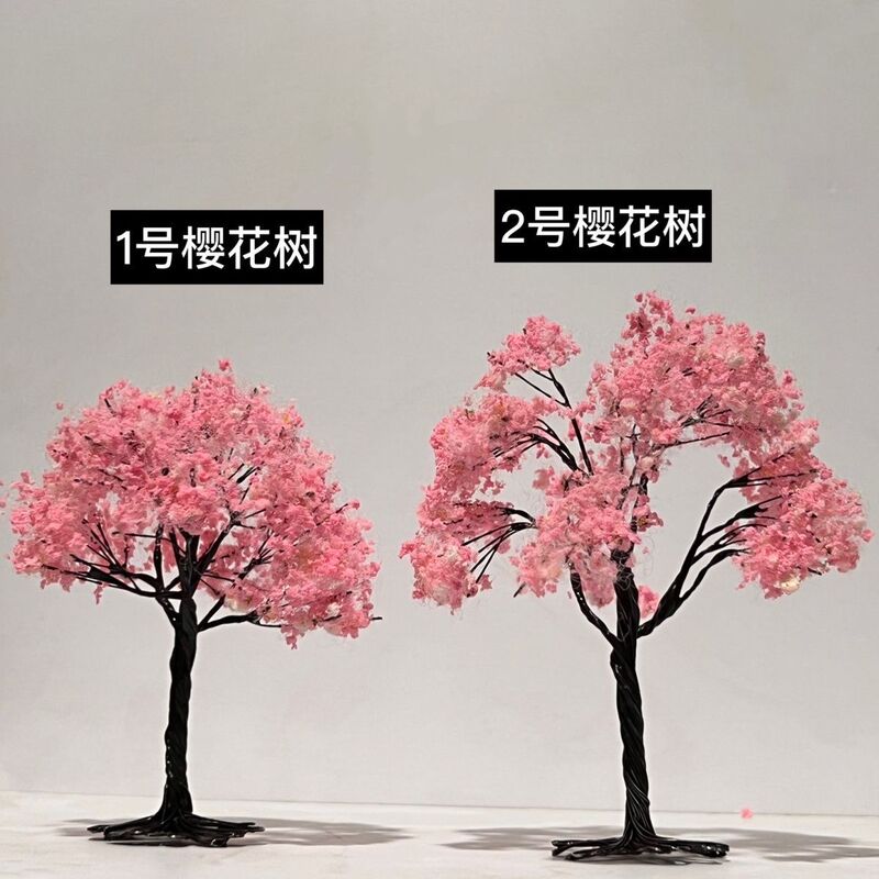 2022 New Arrival Cherry Blossom Tree Building Sand Table Handmade Mini Cherry Blossom Model Tree Simulation Tree Iron Wire Tree