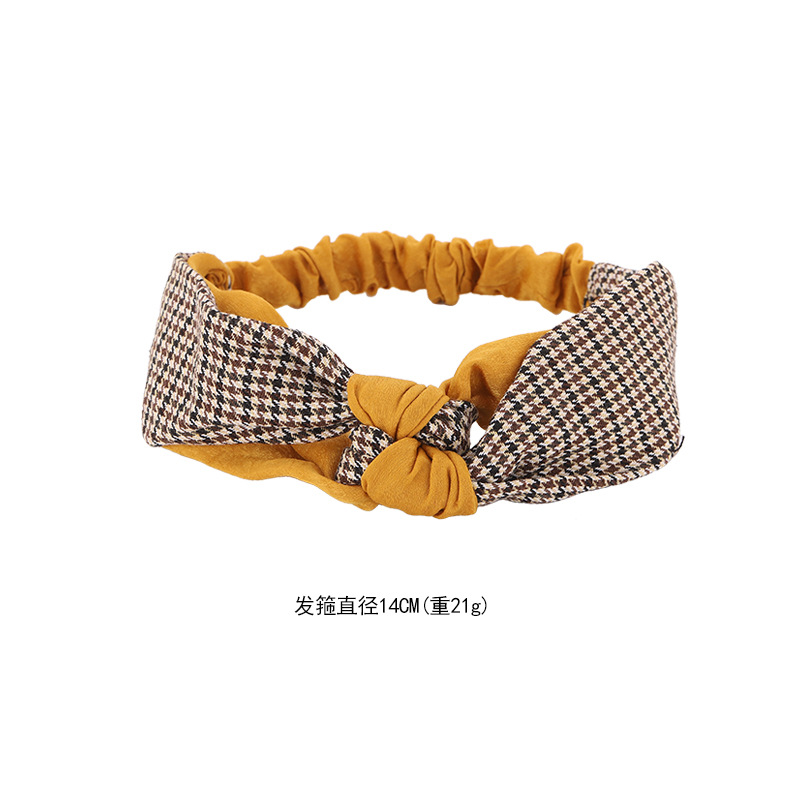 Estilo coreano moda de dos colores de costura nudo chino borde ancho contraste color Cruz banda de pelo vintage satén anudado diadema accesorios para el cabello