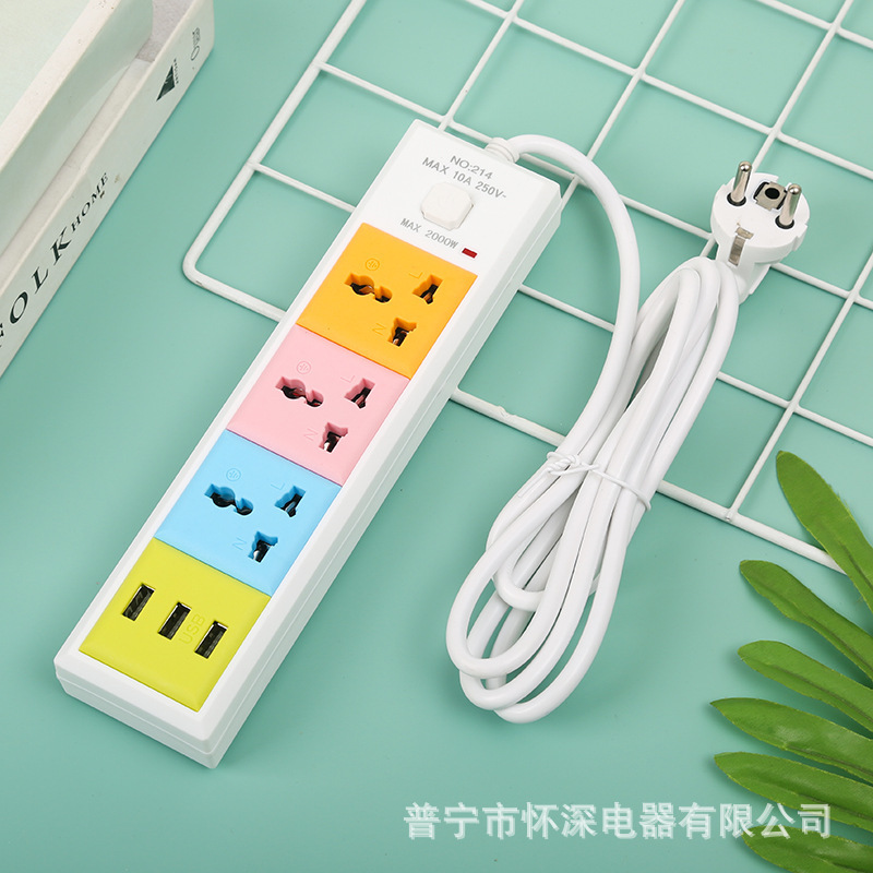 R214U#3USB comercio exterior enchufe de placa de conexión multicolor Angola Benín Botsuana enchufe de placa de conexión