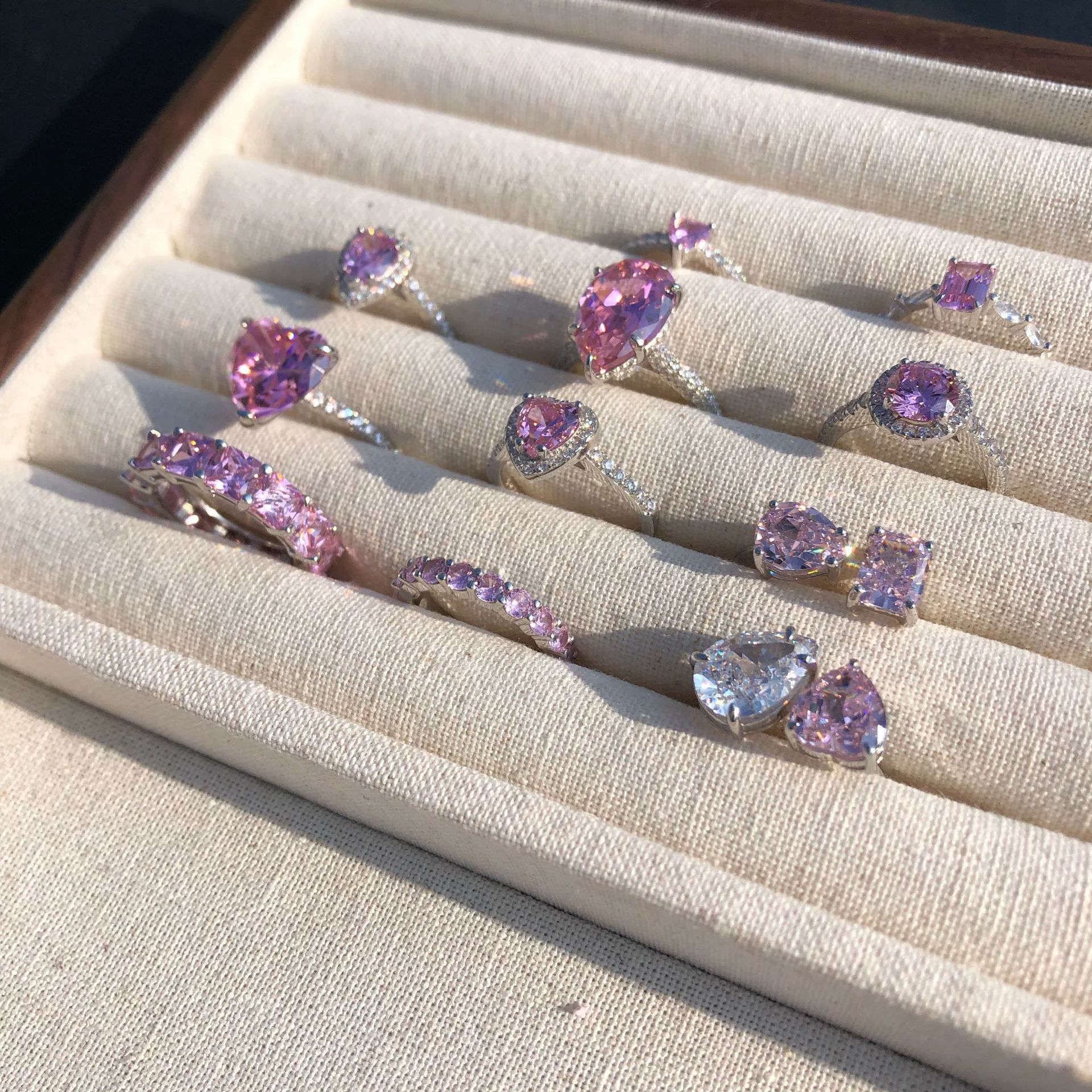 7g Weight Zircon Inlay Material Rings Classification 6, 8, 9 Ring Size 1 Piece Quantity Holiday, Daily Occasion 925 Sterling Silver Material U Shape, Water Droplets, Heart Shape Pattern Women's Gender Inlay Design IG Style, Shiny Style 925 Sterling Silver Zircon U Shape Water Droplets Heart Shape Rings 29