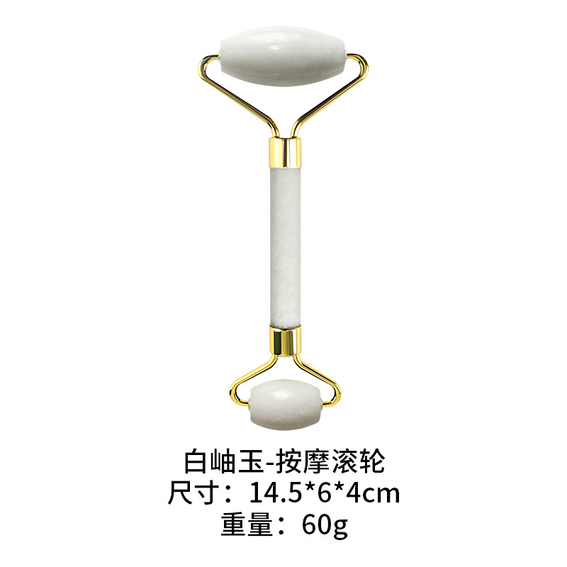 Tabla de gua sha de jade en stock, tabla de gua sha de nefrita en forma de corazón para belleza facial, masajeador con rodillo para uso en todo el cuerpo.