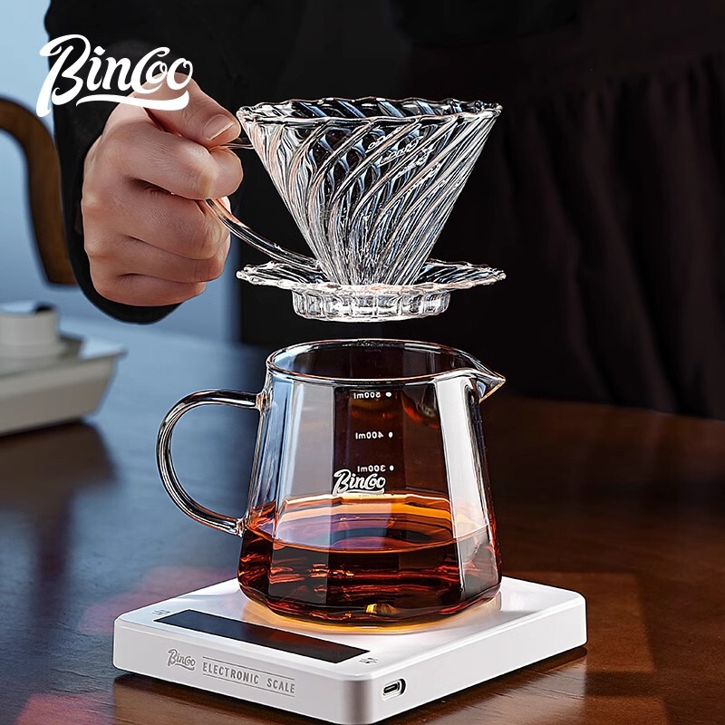 Bincoo Hand Brewed Coffee Filter Cup v60 Borosilicate Glass Heat Resistant High Temperature Resistant Sharing Pot Coffee Utensil suit Bincoo Hand Brewed Coffee Filter Cup v60 Borosilicate Glass Heat Resistant High Temperature Resistant Sharing Pot Coffee Utensil suit