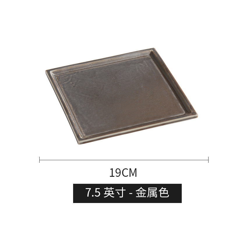 Postres de cerámica japonesa cuadrada hecha a mano, bocadillos de comida occidental, platos de sushi, platos de sashimi, platos de decoración, cubiertos de hotel