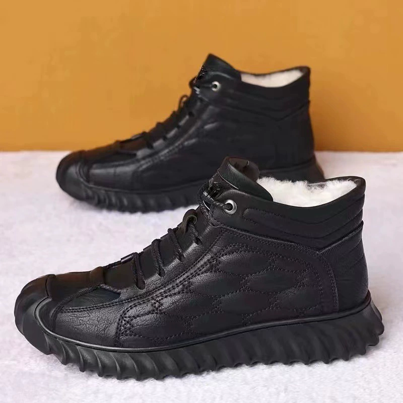 Winter boots platform, water repellent warm casual footwear