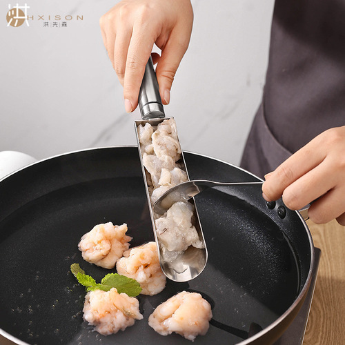 304 stainless steel meatball and shrimp slider household gadget kitchen fish ball and fish meatball maker creative