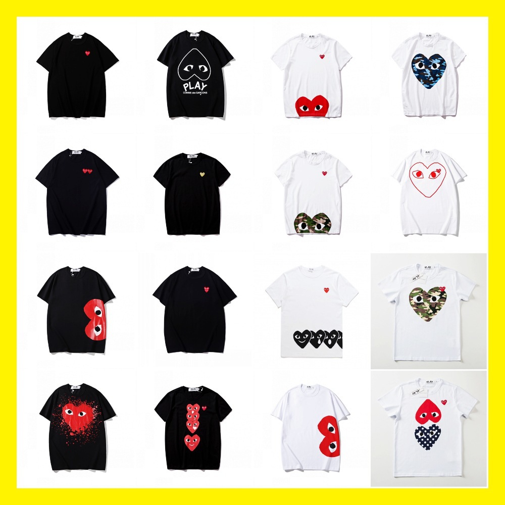 Foreign trade wholesale star with fashion brand love embroidery short sleeve cotton red heart lovers T-shirt long shirt sweater