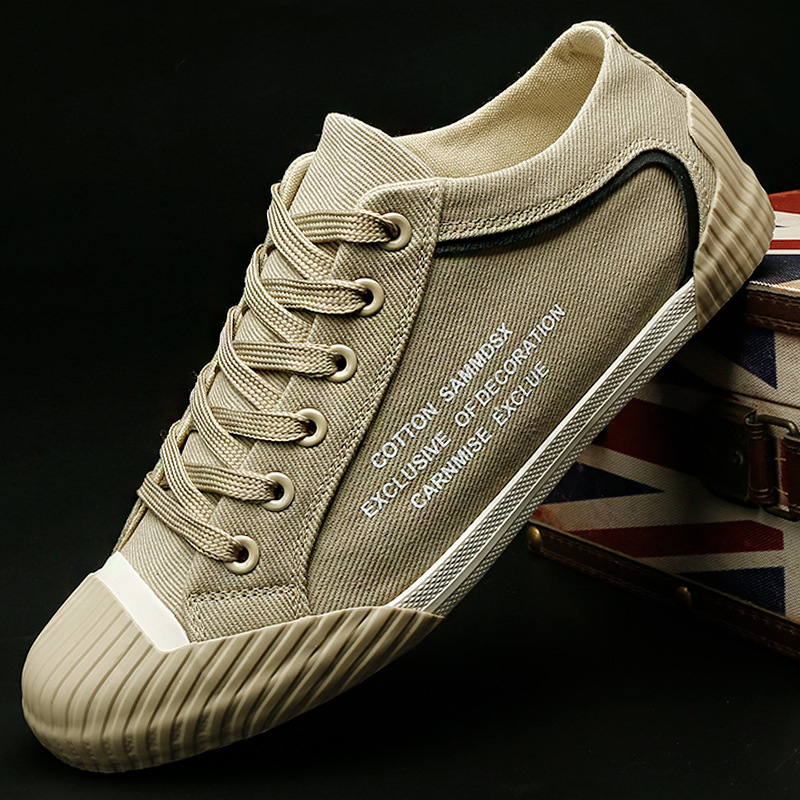 Baoda Men's Shoes Summer Light and Soft-Soled Men's Canvas Shoes Casual Trendy Shoes Low-Cut Breathable Fashion Sneakers 018 Green