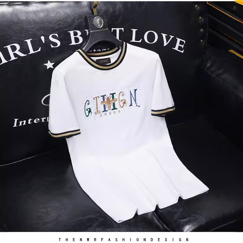 Men's summer thin trend comfortable breathable T-shirt with a round…